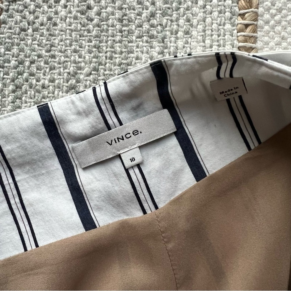 Vince Dobby Blue White Striped Wide Leg High Rise Belted Pants Women’s Medium - Picture 10 of 11